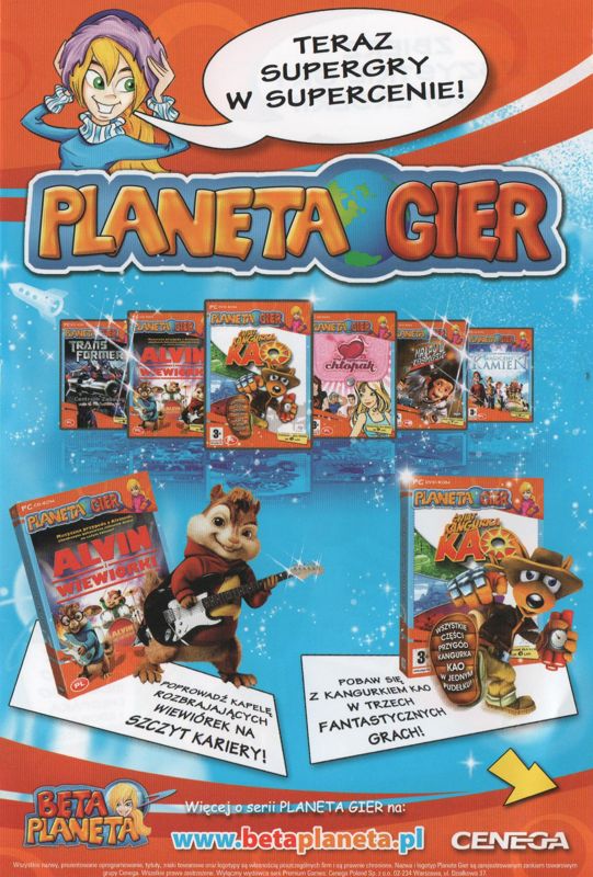 Advertisement for Alvin and the Chipmunks (Windows) (Planeta Gier release): Back