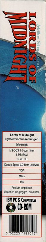 Spine/Sides for Lords of Midnight (DOS): Left