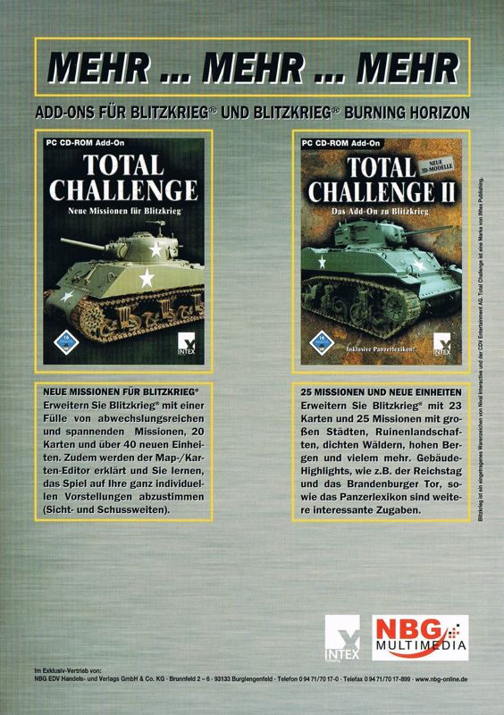 Inside Cover for Total Challenge III: Das Add-On zu Blitzkrieg (Windows): Left Inlay