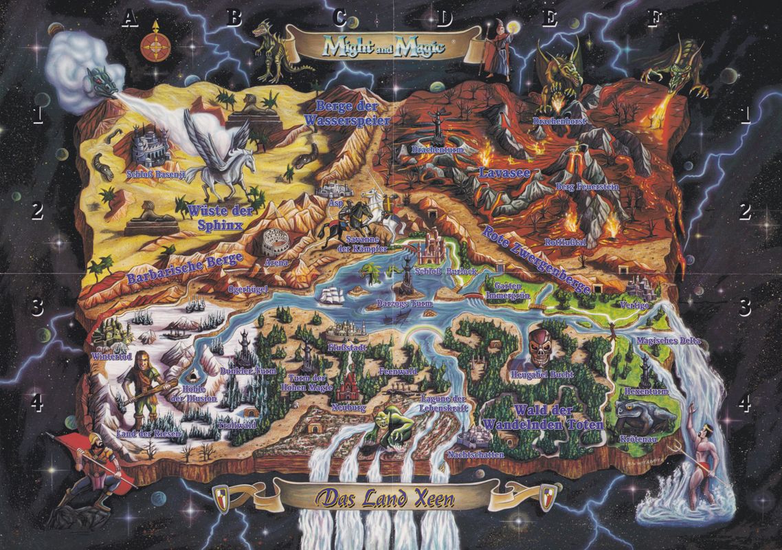Map for Might and Magic: Clouds of Xeen (DOS) (TopShots Deluxe release)