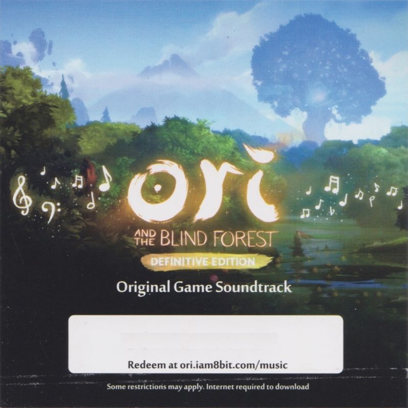 Soundtrack for Ori: Collector's Edition (Nintendo Switch): Flyer for digital soundtrack <i>Ori and the Blind Forest: Definitive Edition</i> - Front