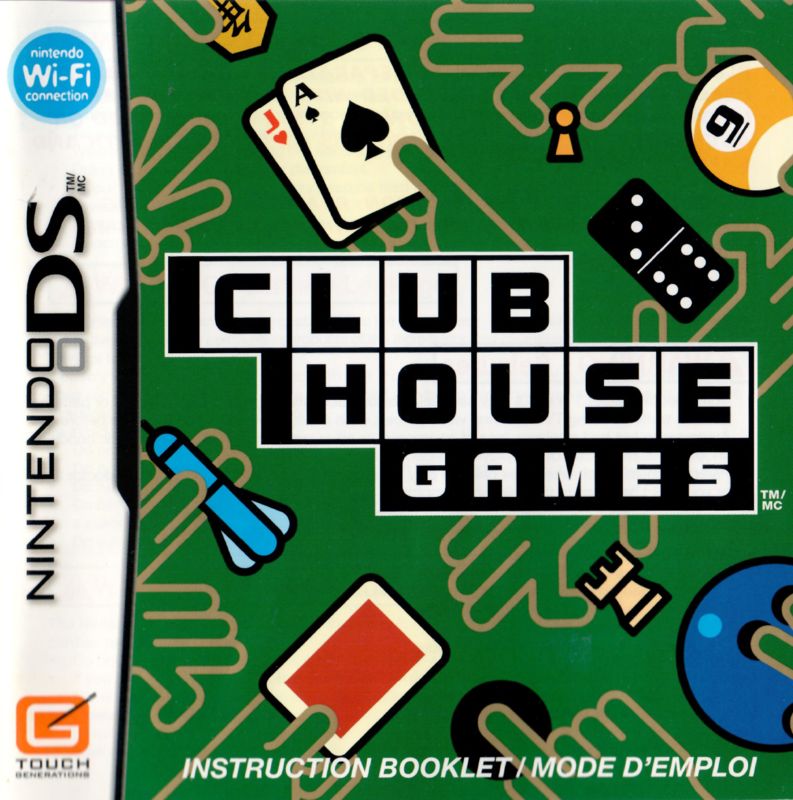 Manual for Clubhouse Games (Nintendo DS): Front