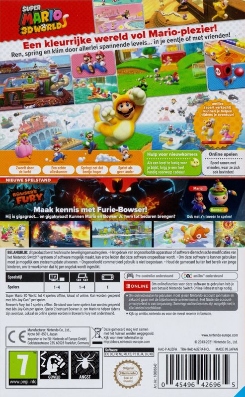 Back Cover for Super Mario 3D World + Bowser’s Fury (Nintendo Switch)