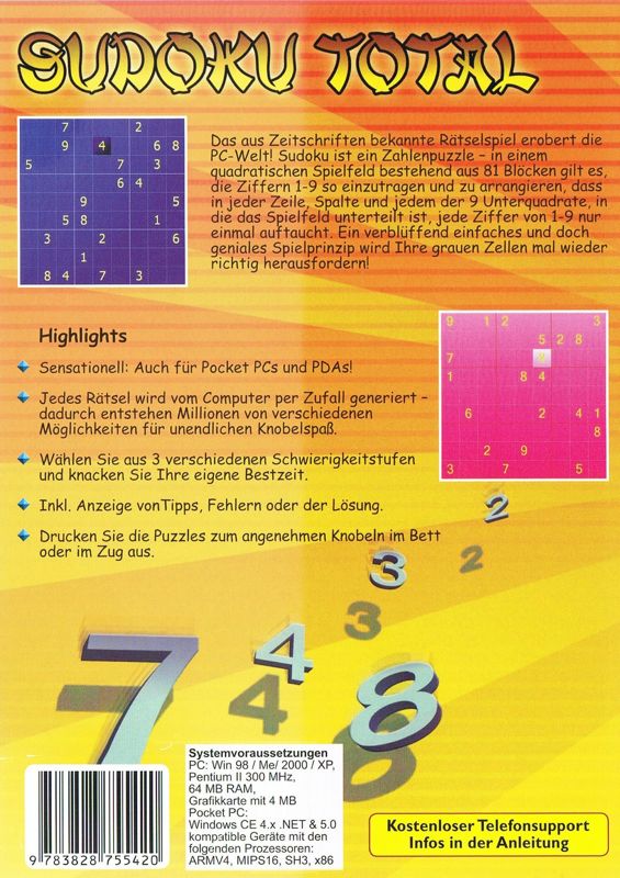 Back Cover for Sudoku Total (Windows)