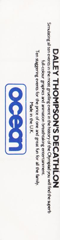 Back Cover for Daley Thompson's Decathlon (Amstrad CPC)