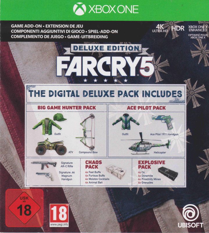 Advertisement for Far Cry 5 (Deluxe Edition) (Xbox One): Digital Deluxe Pack ad - front