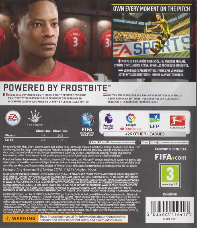 Back Cover for FIFA 17 (Xbox One)