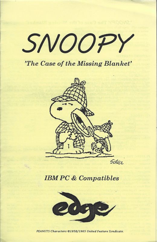 Manual for Snoopy: The Cool Computer Game (DOS)