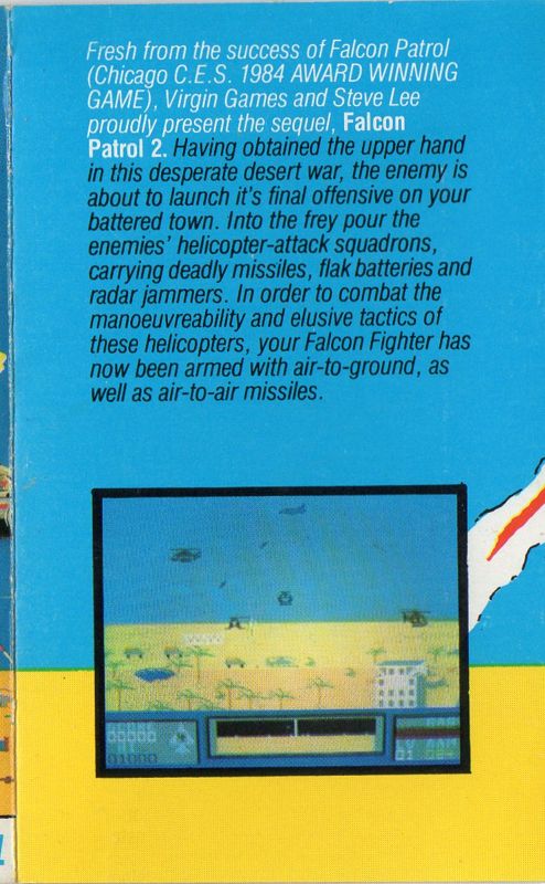 Inside Cover for Falcon Patrol II (Commodore 64)
