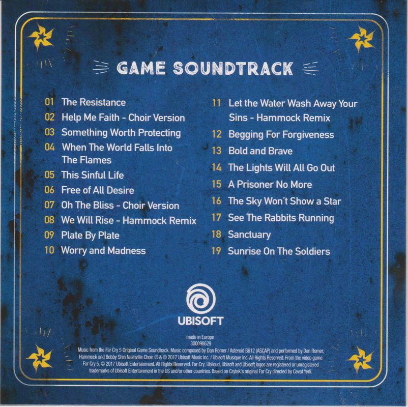 Extras for Far Cry 5 (Deluxe Edition) (Xbox One): Soundtrack slipcase - back
