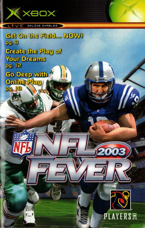 Manual for NFL Fever 2003 (Xbox): Front