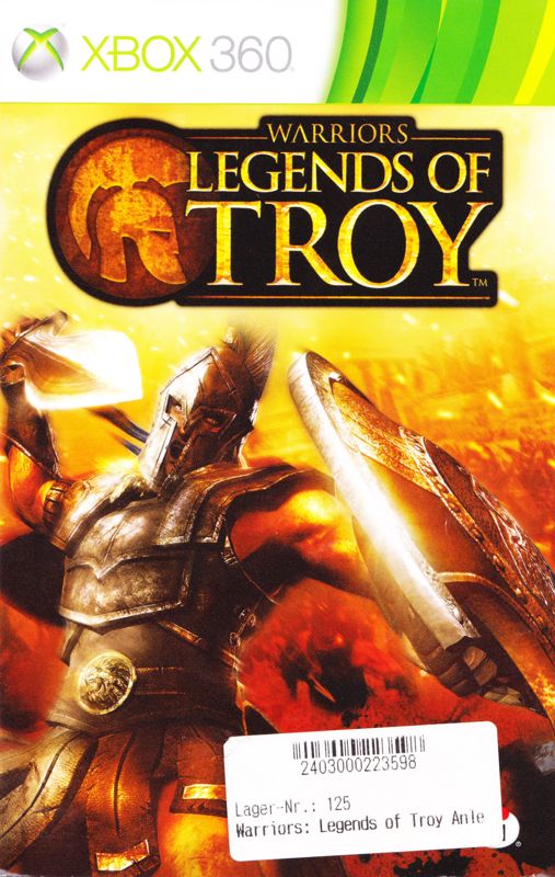 Manual for Warriors: Legends of Troy (Xbox 360): Front