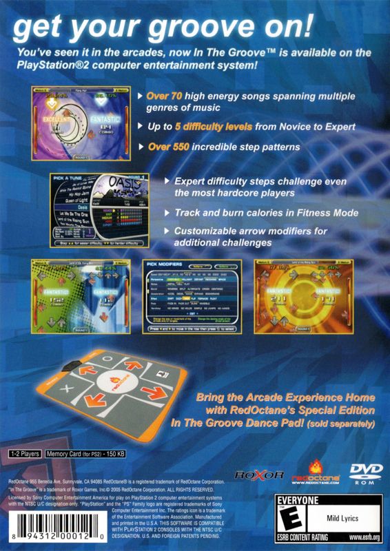 Back Cover for In the Groove (PlayStation 2)