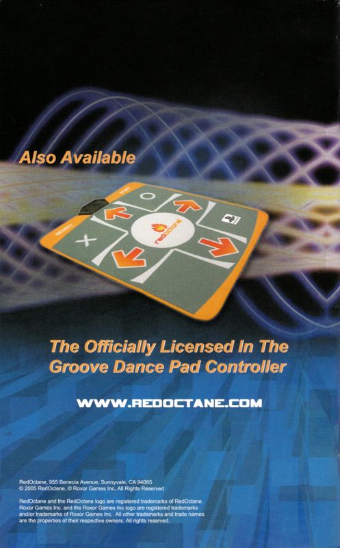Manual for In the Groove (PlayStation 2): Back