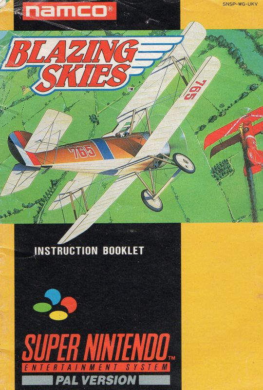 Manual for Wings 2: Aces High (SNES): Front