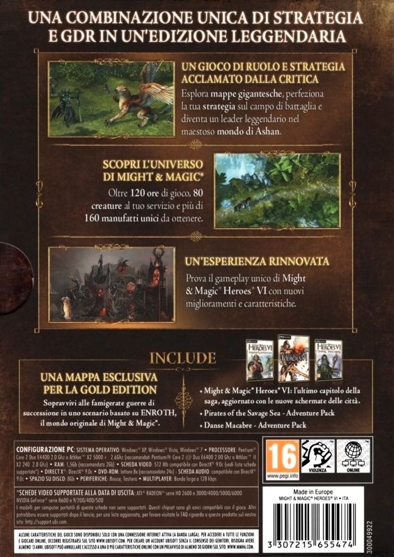 Back Cover for Might & Magic: Heroes VI - Gold Edition (Windows)