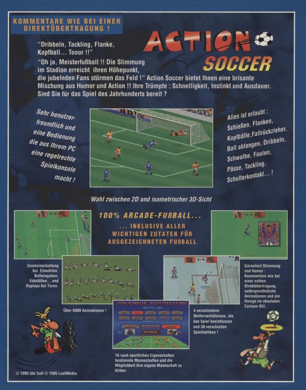 Back Cover for Action Soccer (DOS)