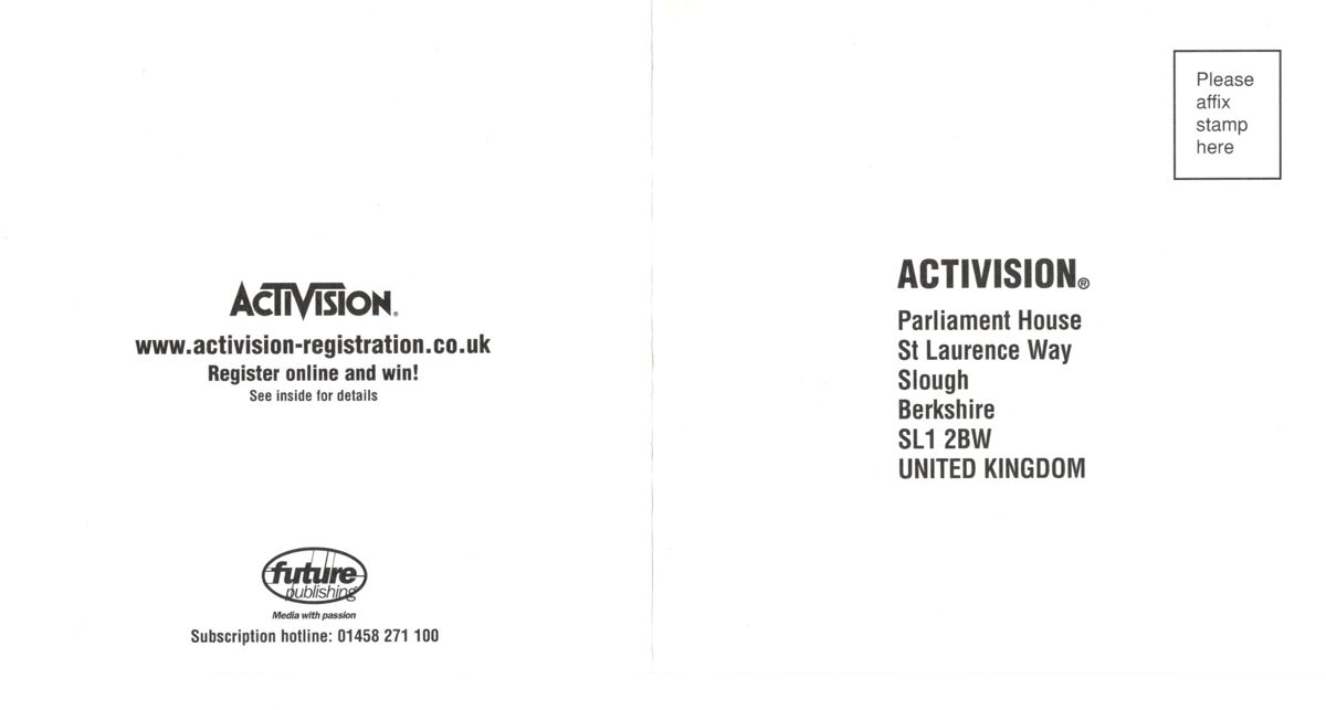 Extras for Star Trek: Starfleet Command III (Windows): Registration Card - Front
