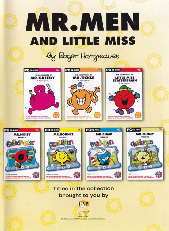 Inside Cover for The Adventures of Little Miss Scatterbrain (Windows) (Global Software Publishing release): Right