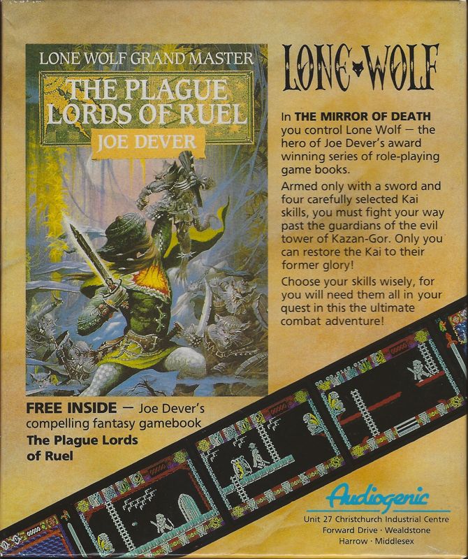 Back Cover for Lone Wolf: The Mirror of Death (DOS) (5.25 inch disk version)