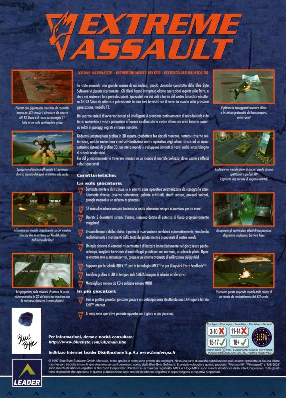 Back Cover for Extreme Assault (DOS)