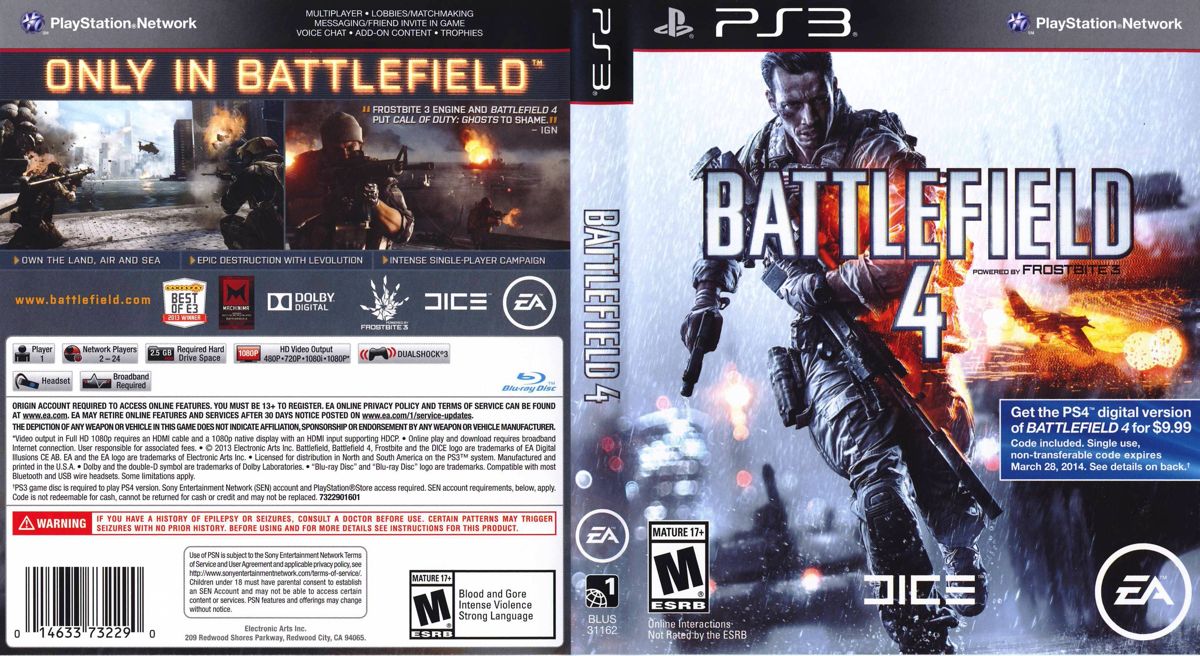 Battlefield 4 PlayStation 3 Box Art Cover by mehrdadjoon
