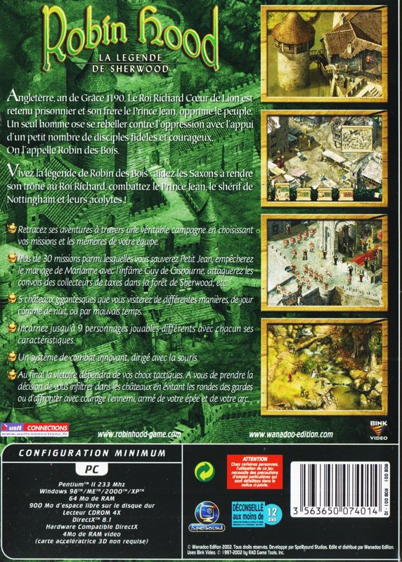 Back Cover for Robin Hood: The Legend of Sherwood (Windows)