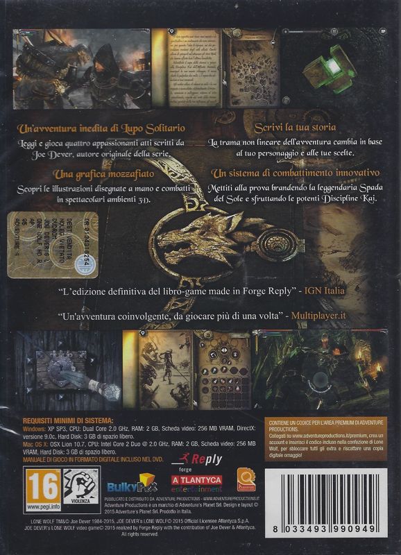 Back Cover for Joe Dever's Lone Wolf: HD Remastered (Macintosh and Windows)