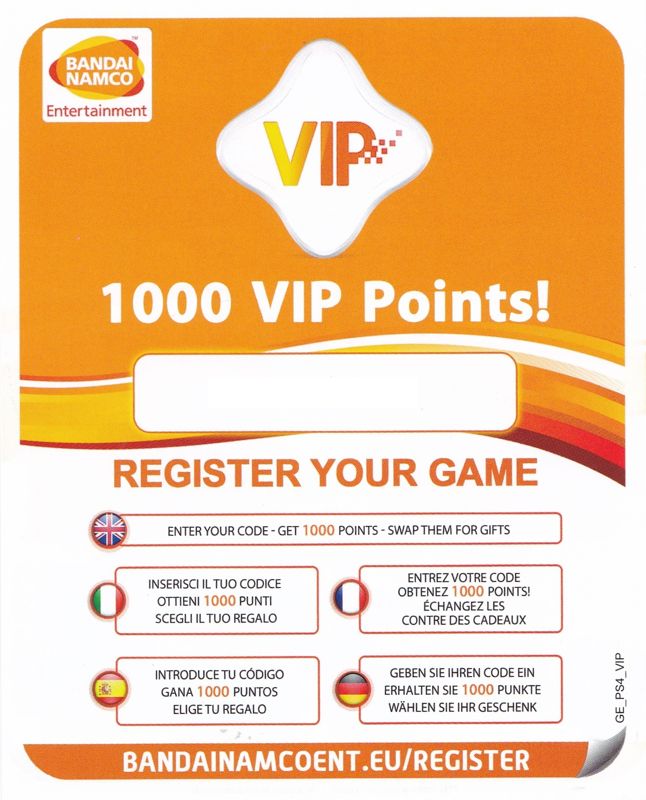 Extras for Get Even (PlayStation 4): Bandai Namco VIP Points Flyer - Front
