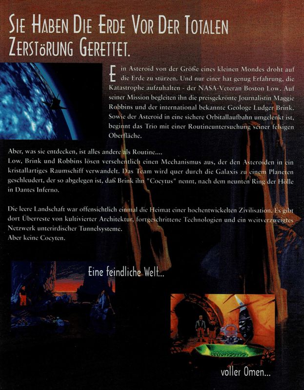 Inside Cover for The Dig (DOS) (Re-release): Left