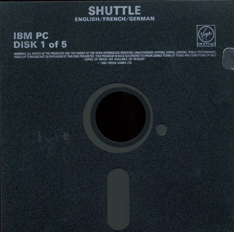 Media for Shuttle: The Space Flight Simulator (DOS) (5.25" floppy disk release): Disk 1