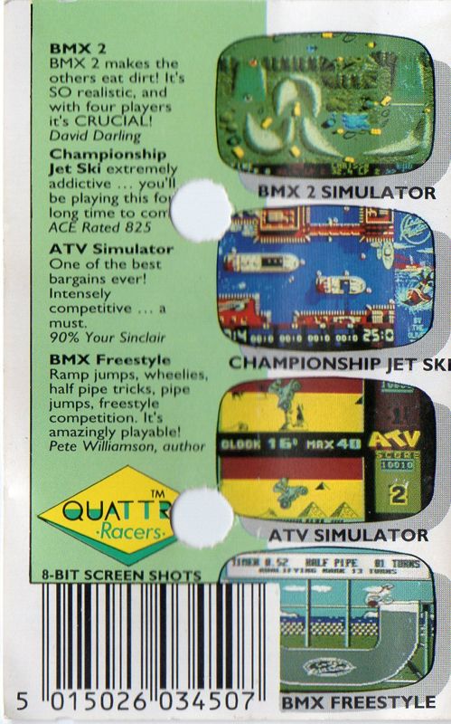 Back Cover for Quattro Racers (Amstrad CPC)