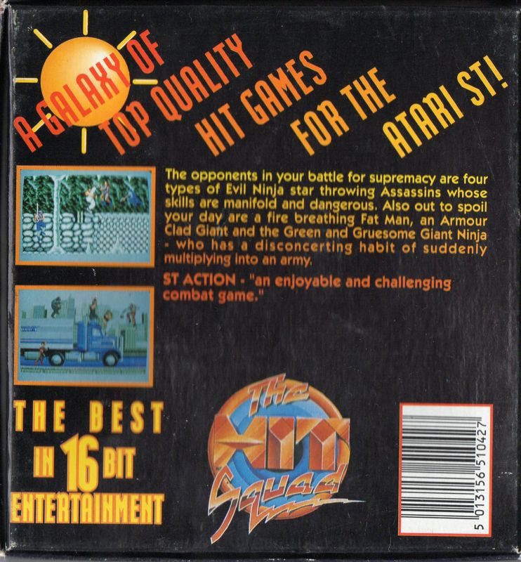 Back Cover for Bad Dudes (Atari ST) (Hit Squad budget release)