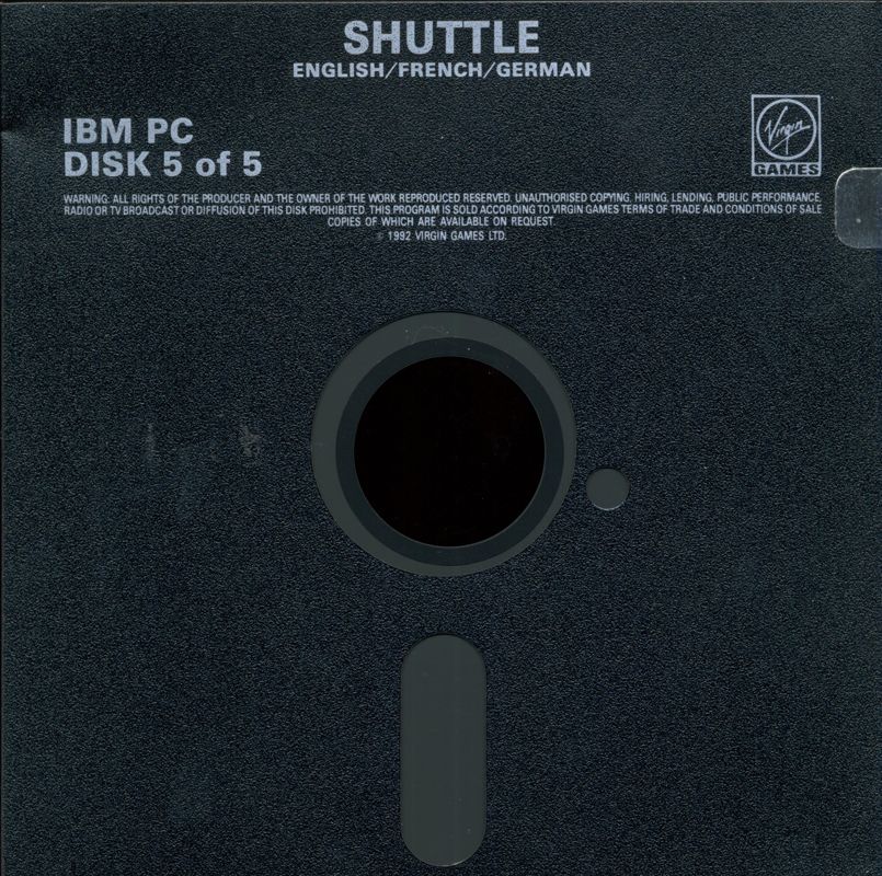 Media for Shuttle: The Space Flight Simulator (DOS) (5.25" floppy disk release): Disk 5