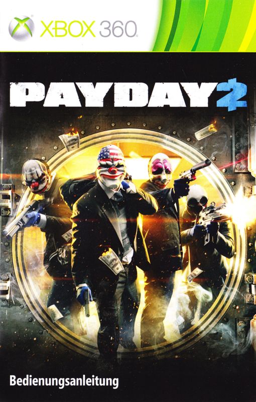 Manual for Payday 2 (Xbox 360): Front