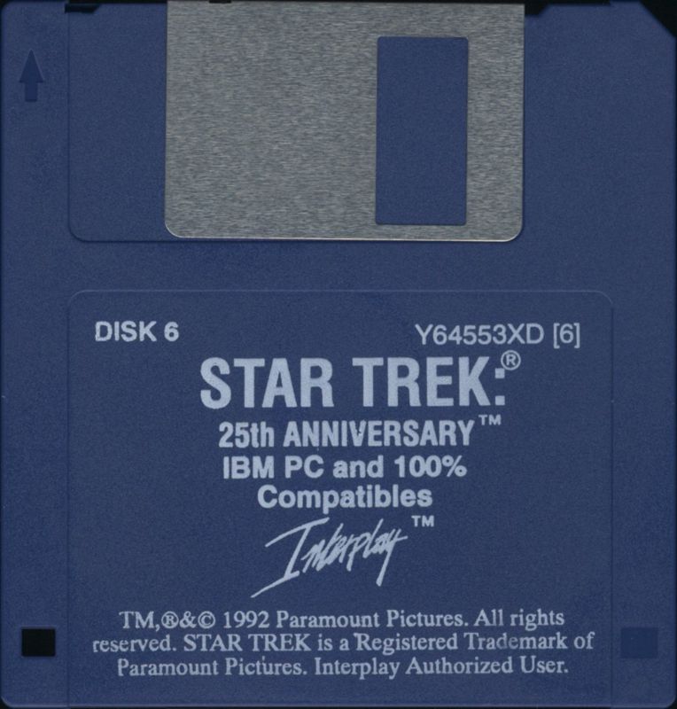 Media for Star Trek: 25th Anniversary (DOS) (Version 1.0): Disk 6