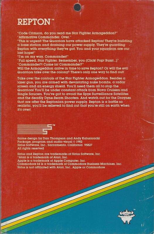 Back Cover for Repton (Apple II)