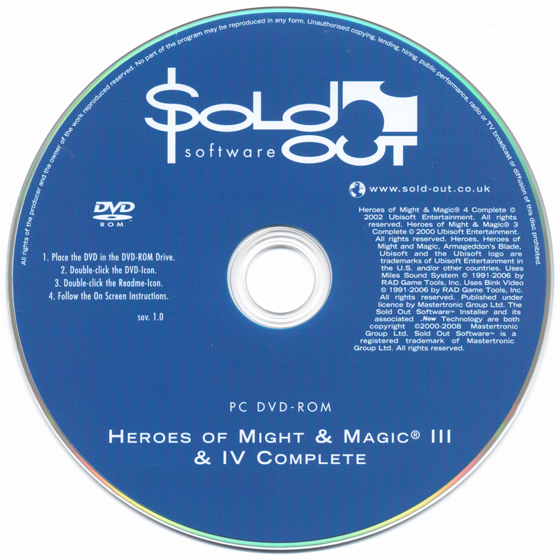 Media for Heroes of Might and Magic III+IV: Complete (Windows) (Sold Out Software release)