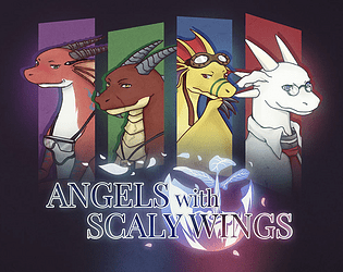 Front Cover for Angels with Scaly Wings (Linux and Macintosh and Windows) (itch.io release)