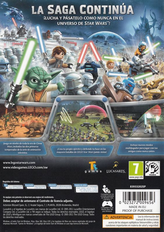 Back Cover for LEGO Star Wars III: The Clone Wars (Windows)