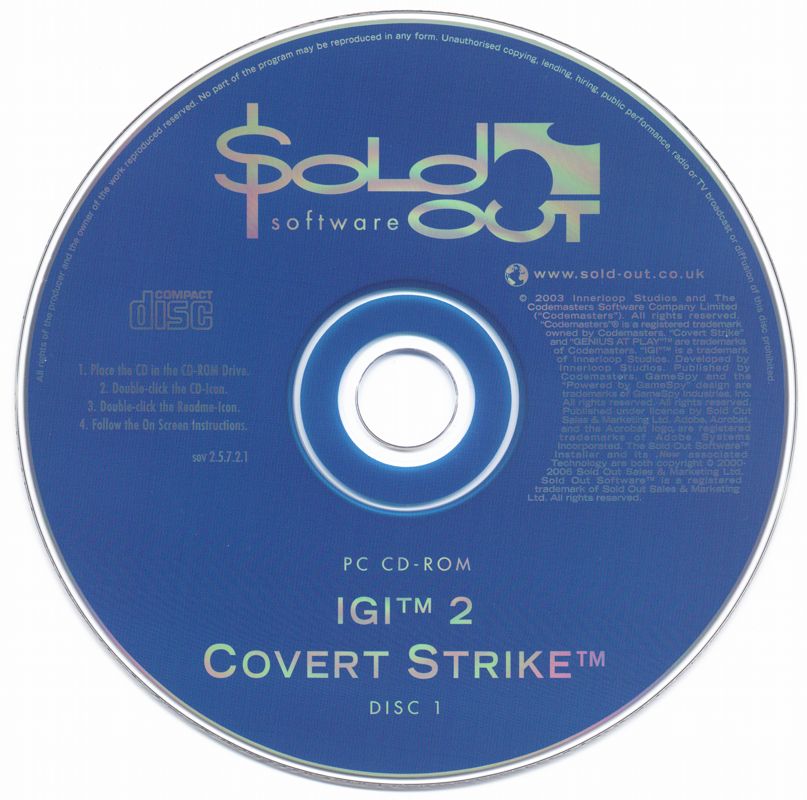 Media for I.G.I-2: Covert Strike (Windows) (Sold Out Software release): Disc 1