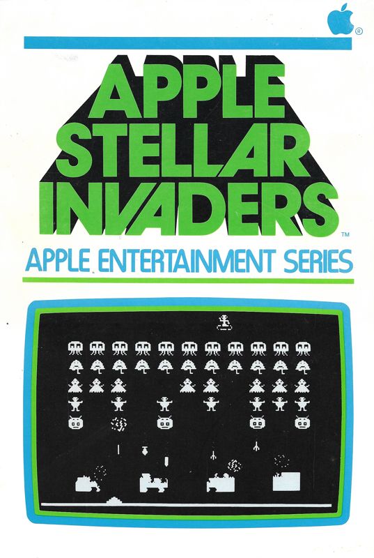 Front Cover for Apple Stellar Invaders (Apple II): Inlay cardboard front cover