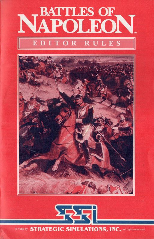 Manual for Battles of Napoleon (DOS): Editor Rules