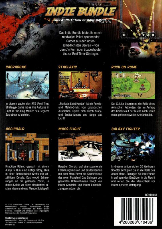 Back Cover for Indie Bundle: Great Selection of Indie Games (Windows)