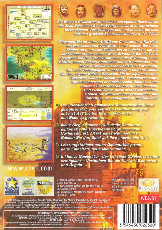 Other for Sid Meier's Civilization III: Complete (Windows): Civilization III Keep Case - Back