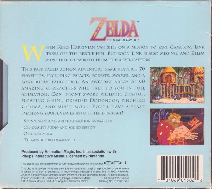 Back Cover for Zelda: The Wand of Gamelon (CD-i)