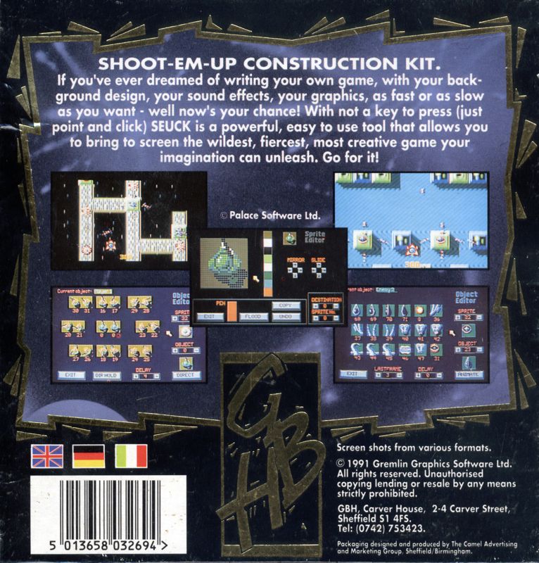 Back Cover for Shoot 'em up Construction Kit (Amiga) (GHB budget release)
