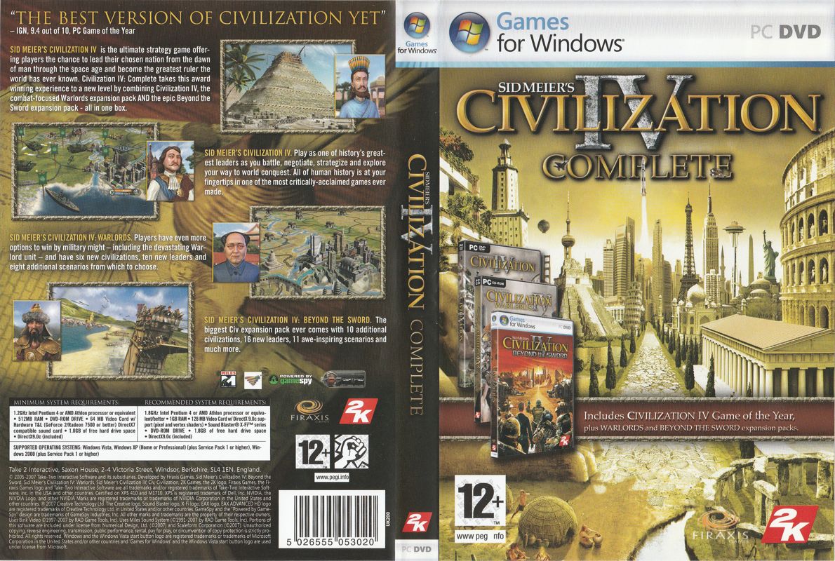 Full Cover for Sid Meier's Civilization IV: Complete (Windows)