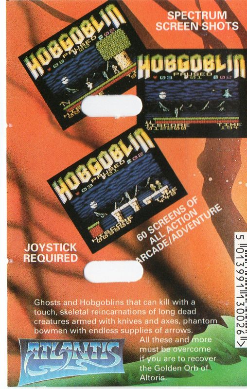 Back Cover for Hobgoblin (Commodore 64)