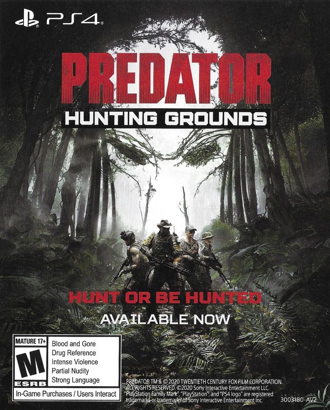 Advertisement for The Last of Us: Part II (PlayStation 4): Predator: Hunting Grounds